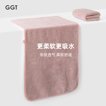 GGT 日本毛巾男士洗脸擦手巾洗澡吸水手巾女干发成人2条装 退红+萌黄