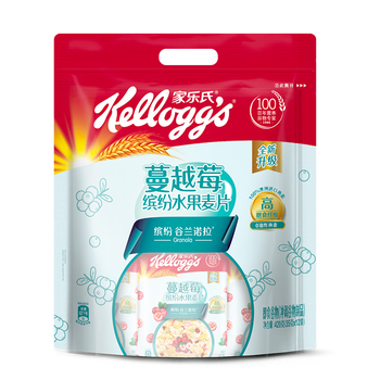 家乐氏谷兰诺拉蔓越莓缤纷水果麦片420g/袋独立小包谷物脆即食早餐代餐