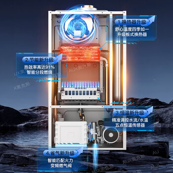 奥克斯（AUX）壁挂炉天然气供暖采暖热水两用燃气锅炉取暖地暖暖气片供暖 恒温板换变频L1PB28-MA-BS18