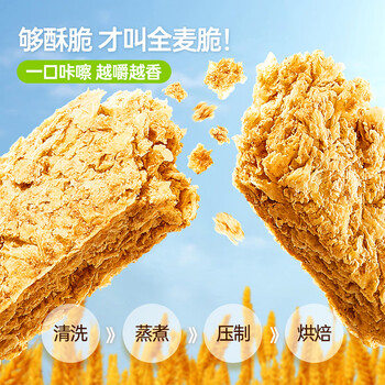 only tree纯谷物全麦脆燕麦棒0添加糖即食低脂麦片早餐搭配水果代餐500g