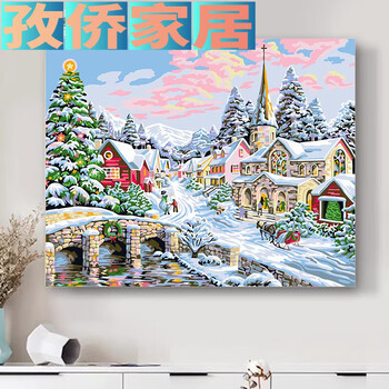 春雪 油彩画 数字油画雪品牌及商品- 京东