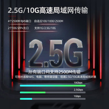 兮克2.5G交换机8口2.5G+1口10G即插即用SKS1200-8GPY1XF家用非管理小型傻瓜交换机可放弱电箱支持NAS