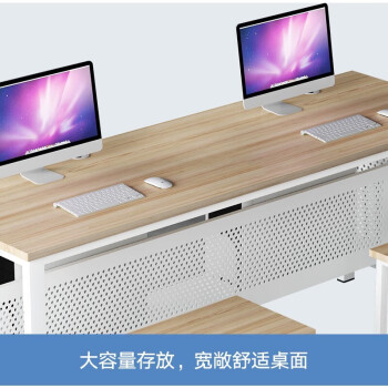 金经金属机房电脑桌培训班电脑台式桌学校教室微机房课桌 后置1.6米含凳