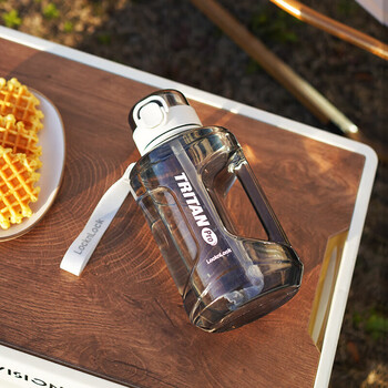 乐扣乐扣（LOCK&LOCK）小水库大容量塑料运动水杯户外冷水壶刻度把手男女杯子1.6L白色