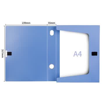 得力A4粘扣档案盒塑料文件盒 加厚资料盒 办公用品 55mm背宽0.8mm复合PP 5683 十个装