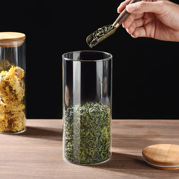 拜杰玻璃茶叶罐食品级家用密封罐咖啡罐干货储物罐防潮收纳罐600ml