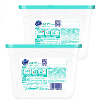 超能 生物护色因子持久留香 花漾护色洗衣凝珠 400g（50颗）*4盒装