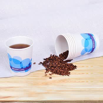 百草园纸杯一次性杯子 250ml加厚纸杯100只装 9盎司增厚纸杯