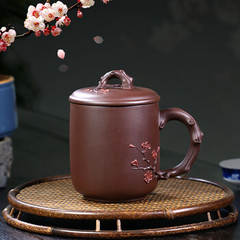 宜興 紫砂茶杯 寿桃主人杯 茶器 茶杯 煎茶道具 宜兴紫砂茶杯功夫茶具莲蓬莲心杯个人主人杯纯手工制品茗口杯紫泥