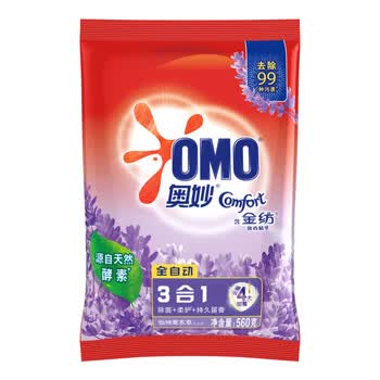 奥妙 洗衣粉 全自动含金纺馨香精华无磷560g*3袋 柔顺去渍+湿巾1片装