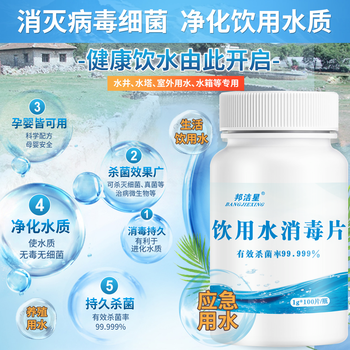 邦洁星饮用水消毒片1瓶 农村井水饮水消毒粉洪灾后净化水质消毒片食用级