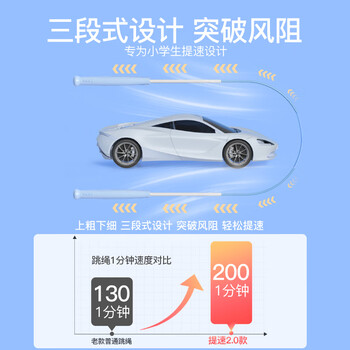 欧梵达跳绳儿童沙专用式2.0小学生幼儿园中考试士极竞速比赛不打结市神