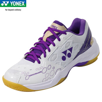 YONEX尤尼克斯羽毛球鞋yy女款训练透气缓震SHB101CR 白紫37.5 YONEX尤尼克斯羽毛球鞋yy女款训练透气缓震SHB101CR 白紫37.5