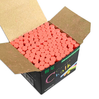 御杰红色粉笔100支儿童涂鸦笔无尘无毒粉笔绿板黑板报专用彩色粉笔教师教学专用