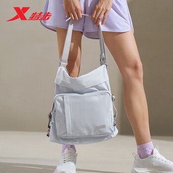 特步运动户外潮流时尚挎包876237130006 浅兰 均码