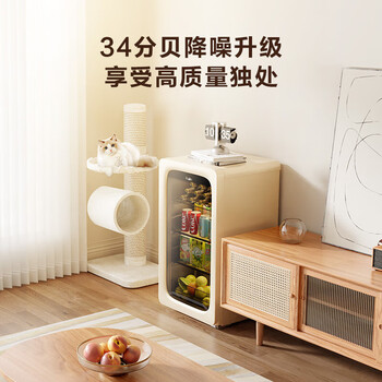 海尔（Haier）92升家用客厅办公室冷藏柜暖藏冰吧茶叶饮料水果蔬菜保鲜柜囤货小型冰箱