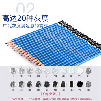 施德楼（STAEDTLER）HB素描铅笔 100经典蓝杆专业美术手绘速写专用初学者考试画画工具12支/盒