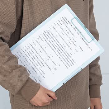 广博A4多功能收纳书写板夹 PET材质防水文件夹菜单夹大容量收纳金属夹具写字垫板办公学生用品可挂钩