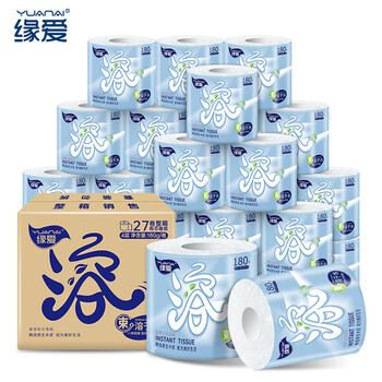 缘爱有芯卷纸 经典速溶 4层180克*27卷 酒店客房宾馆卫生纸厕纸 整箱