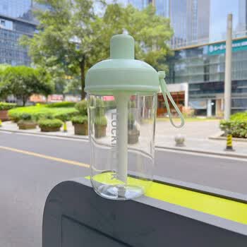 乐扣乐扣（LOCK&LOCK）夏天塑料水杯奶茶杯Tritan带吸管户外提手男女杯子520mL绿色