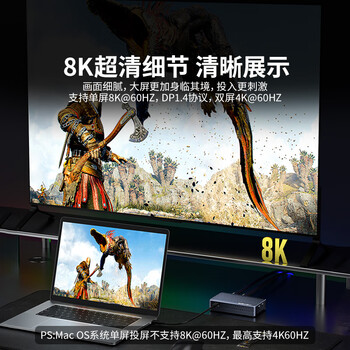 阿卡西斯（acasis）USB4.0硬盘盒扩展坞NVMe M.2移动硬盘盒超清8k雷雳转换器适配Macmini兼容雷电拓展坞TBU405Plus