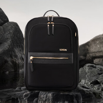 乐上（LEXON）双肩背包14英寸电脑包大学生书包简约OL通勤出差旅行新款女包