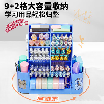 猫太子【超级爆款】自律打卡器旋转笔筒收纳盒大容量学生桌面多功能儿童男孩女孩文具笔桶学习用品