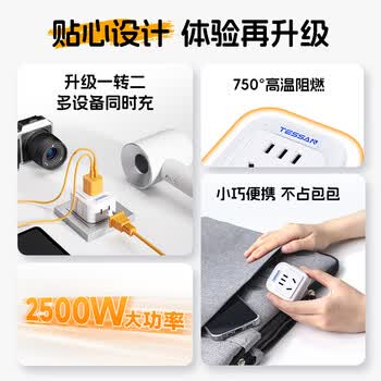 霆圣2位德标转换插头/电源转换器/插座转换器 德标地区使用（德国 西班牙 韩国 泰国等）小书包款