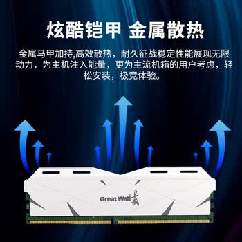 长城（Great Wall） 8GB DDR4 台式机内存条 3200 马甲条【intel专用系列】