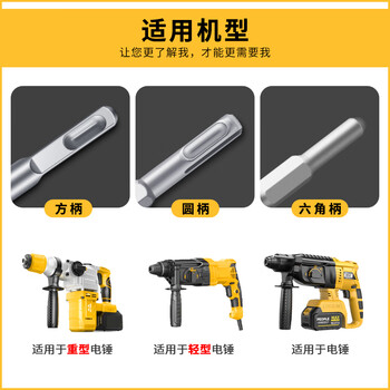 人民电锤冲击钻头工业级方柄圆柄尖凿扁凿子电镐头铲子开槽穿墙钻