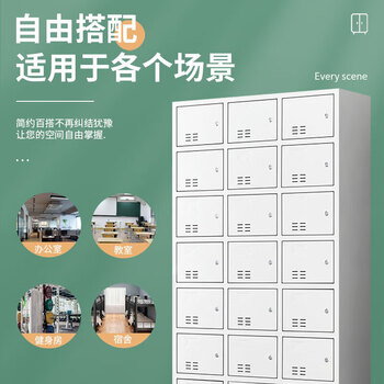 施尔福 更衣柜铁皮柜员工宿舍柜存包柜带锁鞋柜常规款二十四门储物柜