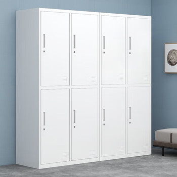 洛克菲勒灰白色全钢4门更衣柜铁皮柜办公员工衣柜高1850宽900深500