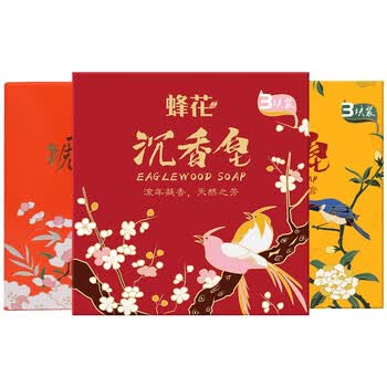 蜂花 故宫文创-蜂花沉香皂 木质香氛流年凝香天然之芳 105g*3块/组