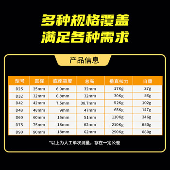 得印MG-D75磁块强磁打捞磁铁强力磁铁吸铁石0310河道打捞圆形直径75mm拉力0-420斤/1个