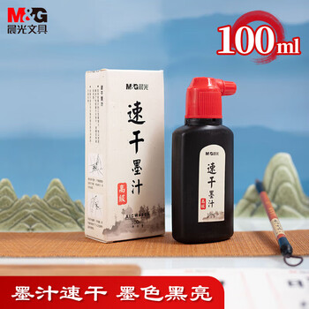 晨光(M&G)文具100ml高级速干墨汁 创作墨汁 文房四宝学生书法绘画墨水练字开学礼物 单瓶装AICW8805