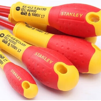 史丹利（STANLEY）1000V高压绝缘双色柄一字螺丝刀 3.5*75mm 65-411-14