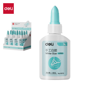 得力(deli)40ml手工白胶 学生文具DIY白乳胶 环保无甲醛可水洗胶水 学习用品 12支装 9070 得力(deli)40ml手工白胶 学生文具DIY白乳胶 环保无甲醛可水洗胶水 学习用品 12支装 9070