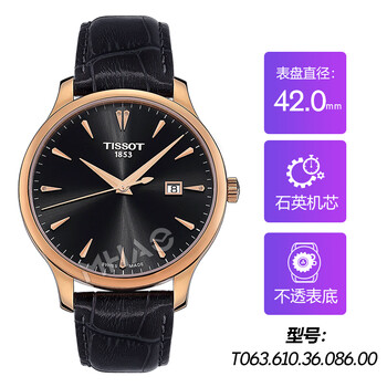 天梭tissot全球联保俊雅系列石英手表钢带男表t0636101103700特惠价t