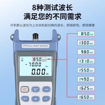 HAILE海乐  光功率计高精度光纤光衰测试仪 测量范围-50～+26(含电池、手提包)1台 HJ-8502