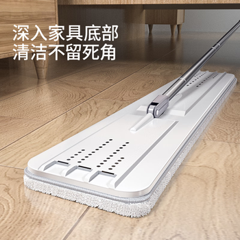 美丽雅平板拖把38cm2拖把2布带桶一套免手洗干湿两用家用一拖净洗拖一体
