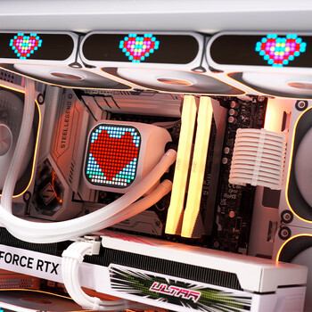 爱国者（aigo）星璨岚屏显版 白色 游戏电脑台式主机箱 支持360水冷 M-ATX主板/四面快拆/270°海景房/5090显卡