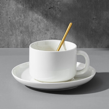 友来福陶瓷咖啡杯 欧式简约白色拉花咖啡杯套装220ml大容量马克杯 友来福陶瓷咖啡杯 欧式简约白色拉花咖啡杯套装220ml大容量马克杯
