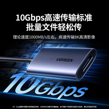 绿联USB/Type-C3.2高速CFeB读卡器 适用CFexpress B内存卡 支持佳能/尼康/富士相机/手机/平板/电脑