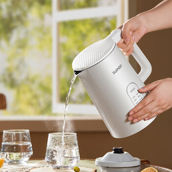 苏泊尔（SUPOR）电热水壶+茶垢剂一盒单发 不锈钢内胆双模式煮水实时显温调温电热水壶保温开水壶 SW-15S73A