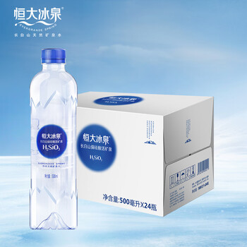 恒大冰泉长白山天然偏硅酸矿泉水 500ml*24【热门商品】