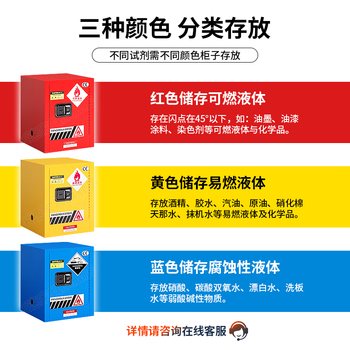 海艾珈防爆柜化学品安全柜存放柜酒精工业实验室危险品储存柜 4加仑黄色