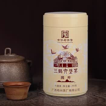 三鹤六堡茶黑茶润叶广西梧州特产伴手礼2022年陈化茶叶中华老字号200g