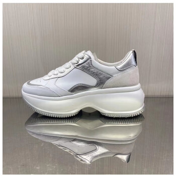 hogan法国代购赵露思同款女鞋休闲鞋松糕厚底增高鞋运动鞋白银色36