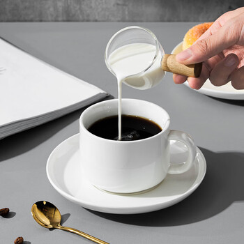 友来福陶瓷咖啡杯 欧式简约白色拉花咖啡杯套装220ml大容量马克杯 友来福陶瓷咖啡杯 欧式简约白色拉花咖啡杯套装220ml大容量马克杯