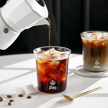 Bincoo玻璃杯咖啡杯简约扩口冷萃冰美式拿铁杯啤酒杯透明水杯茶杯